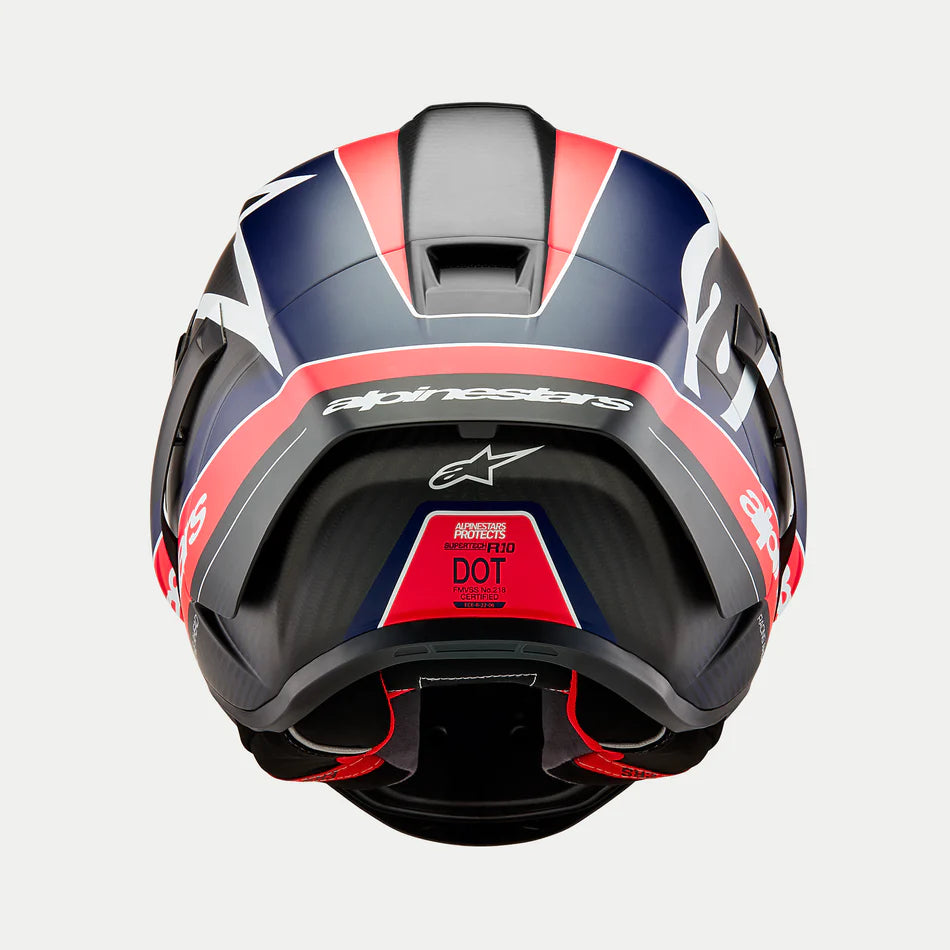 Alpinestars Supertech R10 Team Helmet 2XL Matte Black Carbon Red Fluo Blue
