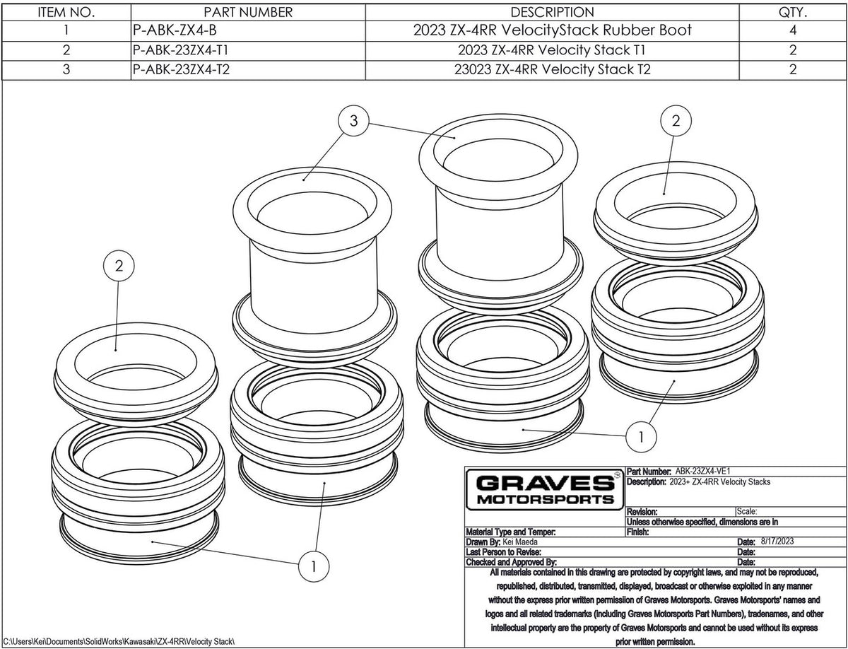 Graves Motorsports Kawasaki ZX-4RR Velocity Stacks – Pit Lane Moto