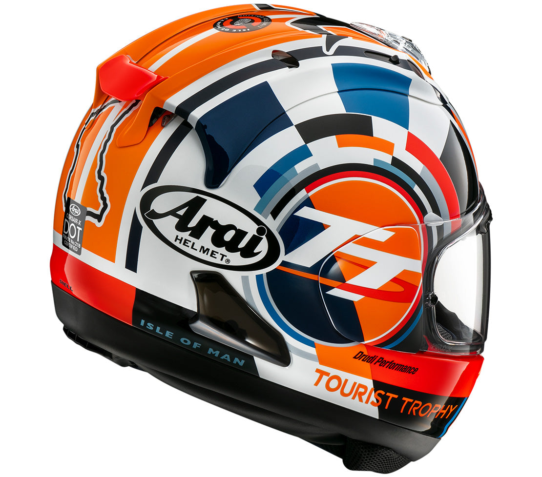 arai corsair monster helmet Corsair-X - Isle of Man TT 2025 Improved glance Navigation electronics Color:Black/Pure Teal Green Leather Burgundy Backpack for