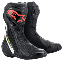Load image into Gallery viewer, Alpinestars Supertech R Boots - Black/White/Red Fluo/Yellow Fluo