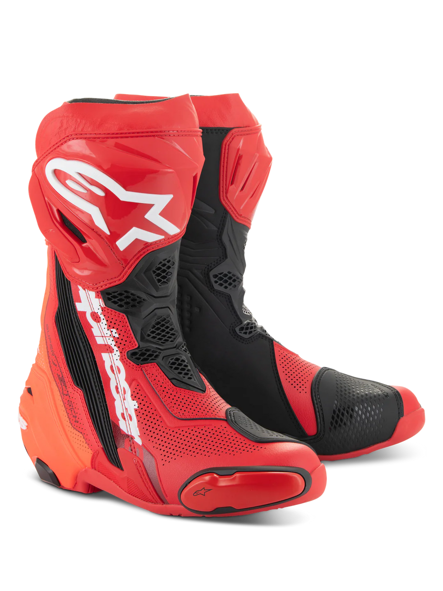 Alpinestars Supertech R Vented Boots - Bright Red/Red Fluo – Pit Lane Moto