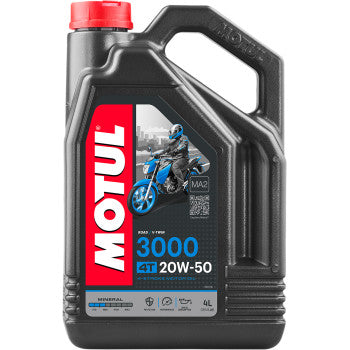 Motul 3000 Mineral 4T Engine Oil 20W-50 1 U.S. gal.