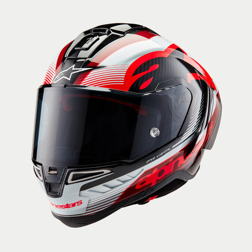 Alpinestars Supertech R10 Helmet - Team - Black/Carbon Red/Gloss White