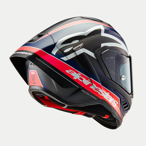 Alpinestars Supertech R10 Helmet - Team - Matte Black/Carbon Red Fluo/Blue