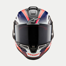 Load image into Gallery viewer, Alpinestars Supertech R10 Helmet - Team - Matte Black/Carbon Red Fluo/Blue