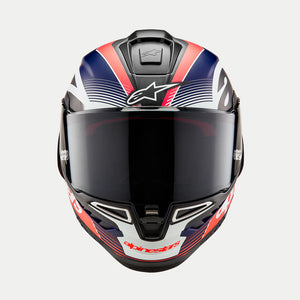 Alpinestars Supertech R10 Helmet - Team - Matte Black/Carbon Red Fluo/Blue