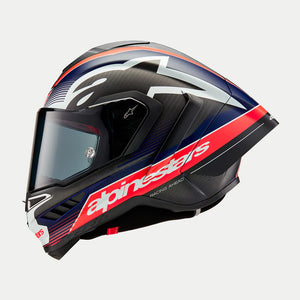 Alpinestars Supertech R10 Helmet - Team - Matte Black/Carbon Red Fluo/Blue