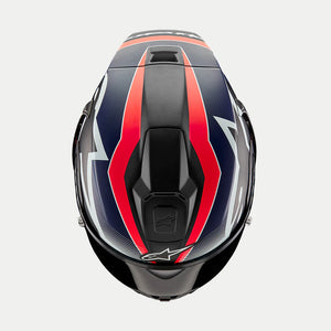 Alpinestars Supertech R10 Helmet - Team - Matte Black/Carbon Red Fluo/Blue