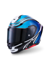 Load image into Gallery viewer, Alpinestars S-R7 Zeal Helmet ECE06/DOT - Black/Blue/Pink Fluo/White Glossy