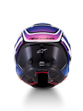 Load image into Gallery viewer, Alpinestars S-R7 Zeal Helmet ECE06/DOT - Black/Blue/Pink Fluo/White Glossy