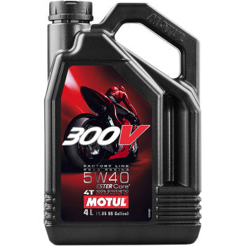 Motul 300V Factory Line Road Racing Synthetic 4T Engine Oil 5W-40 4L