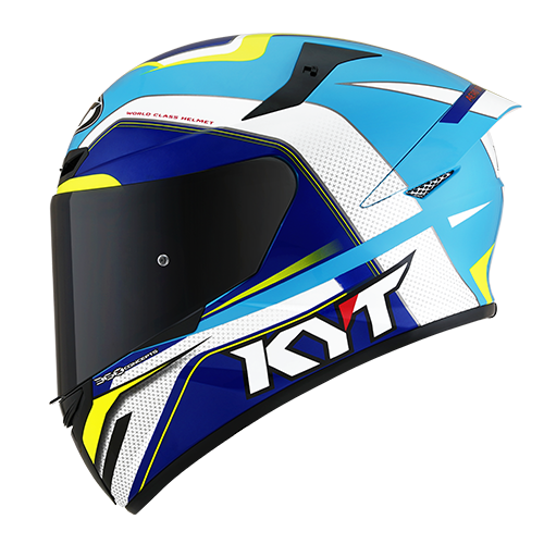 KYT TT Course Grand Prix White/Light Blue