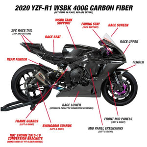 AP Carbon Line 2020+ Yamaha R1 - 400G Carbon Fiber Full Race Body Work