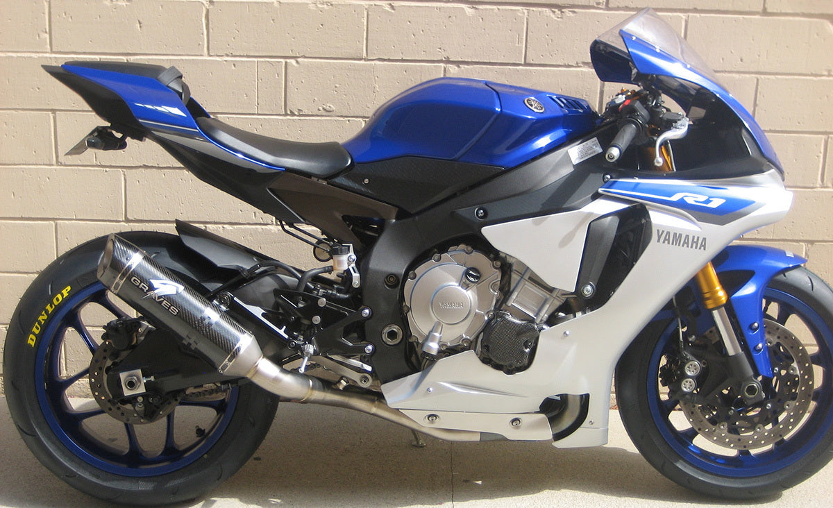 Graves Motorsports 2015+ Yamaha R1 Carbon Fiber Cat Eliminator Exhaust ...