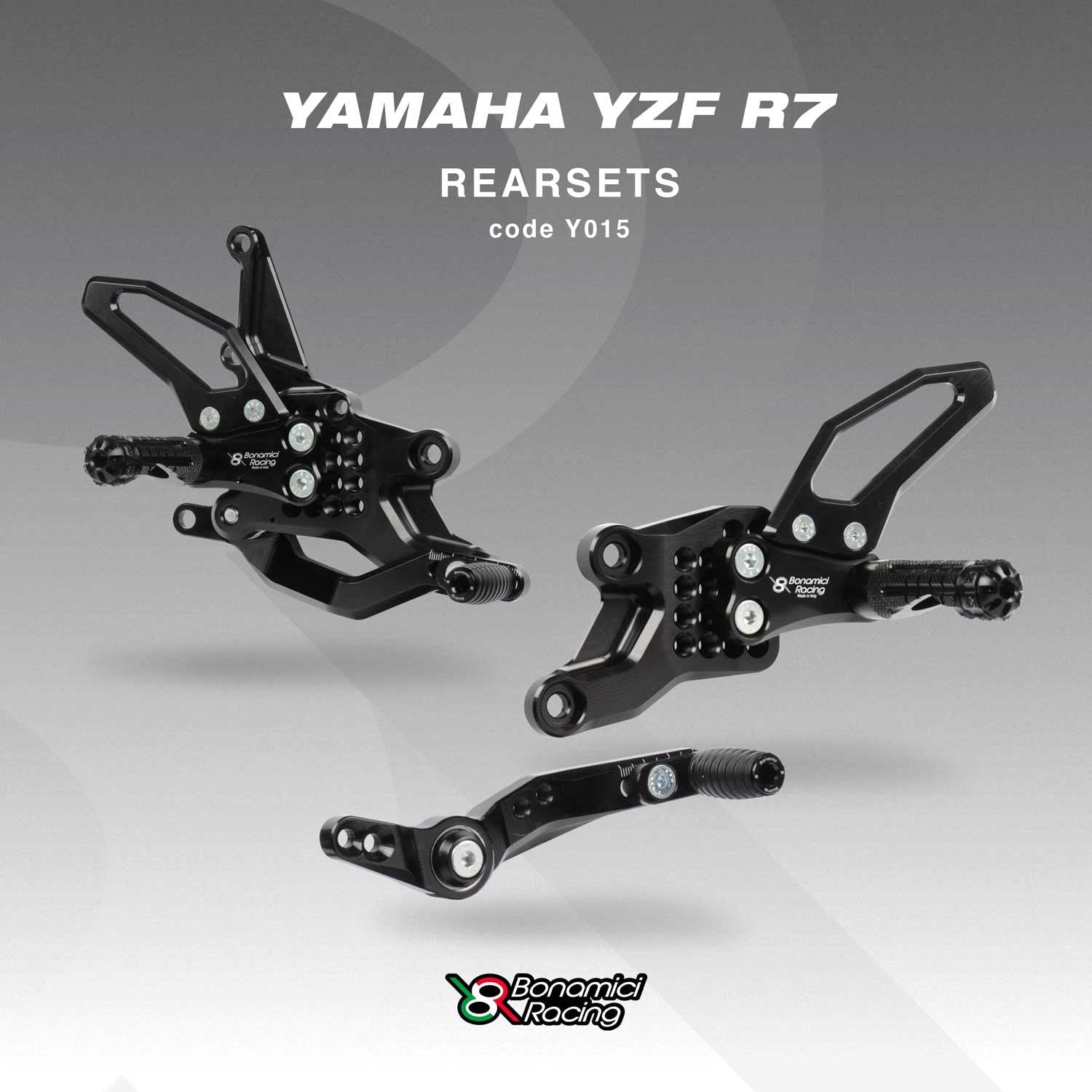 Yamaha R7 Gold Rear Set Bonamici Rearsets 2021+ Yamaha R7 – Pit Lane Moto