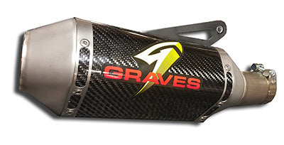 Graves Motorsports 2015+ Yamaha R1 / 2017+ MT-10 Cat Back Slip-On Exhaust Carbon