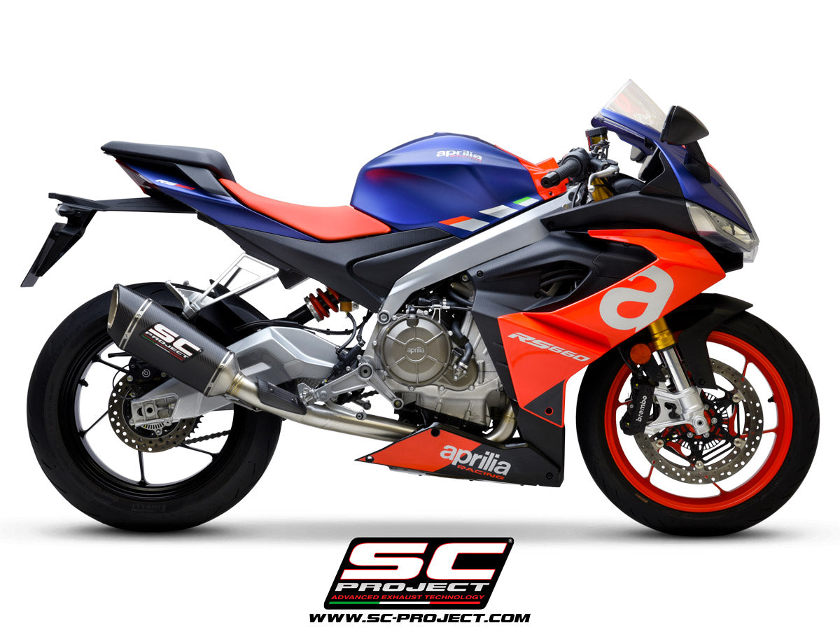 SC Project SC1 R Stainless Steel Full Exhaust for Aprilia RS 660 Pit Lane Moto