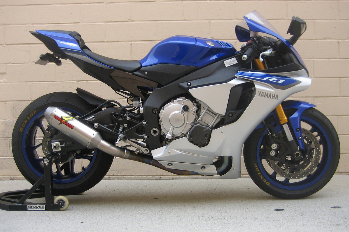 Graves Motorsports 2015+ Yamaha R1 Cat Eliminator Titanium 3/4 Exhaust ...