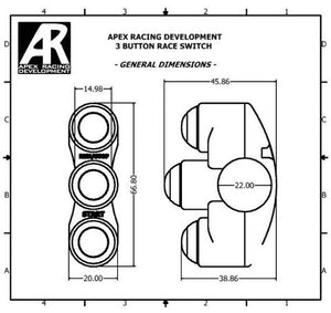 Apex Racing Development Three Button Engine Race Switch for 2016+ Kawasaki ZX10R / RR