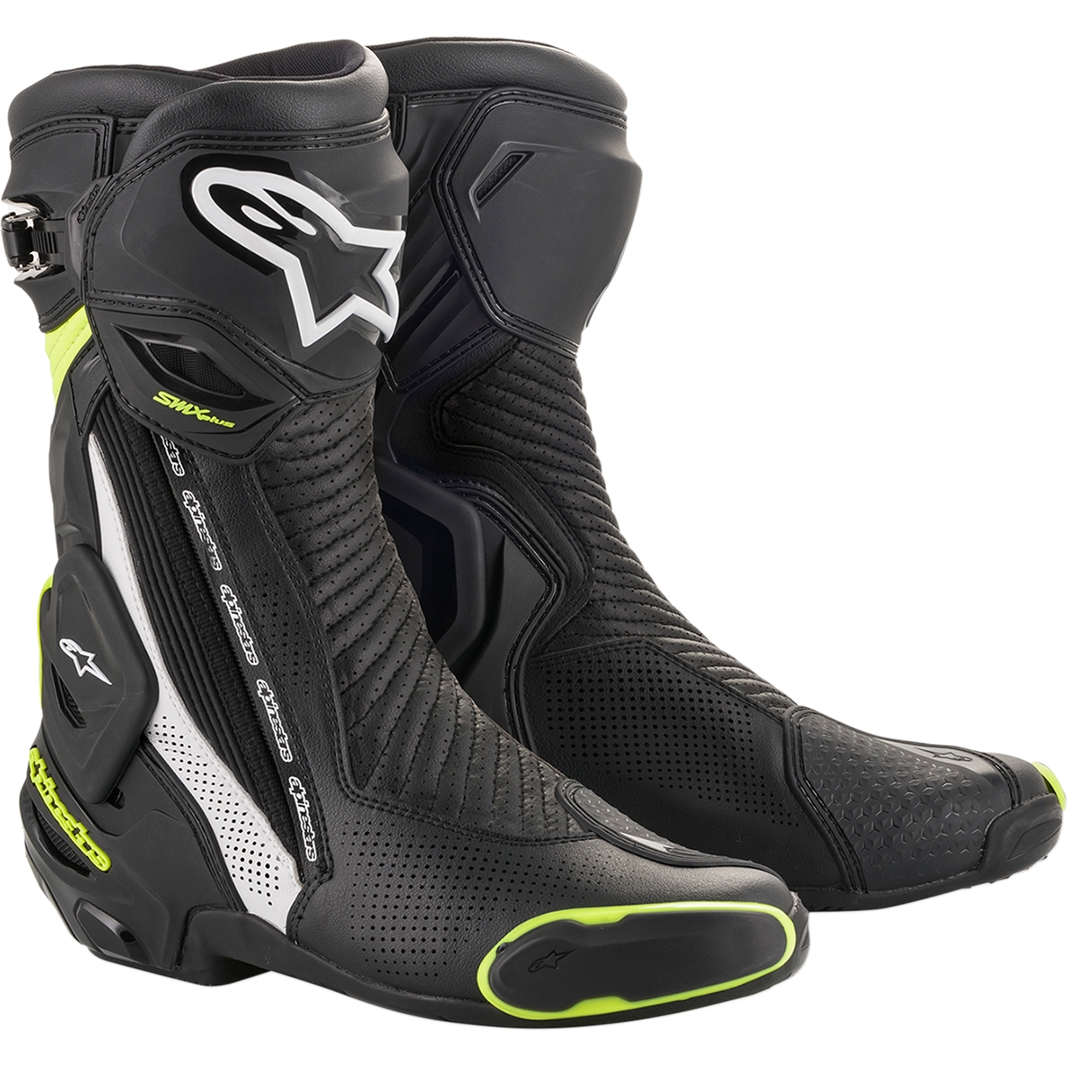 Alpinestars SMX Plus V2 Vented Boots - Black/White/Yellow – Pit