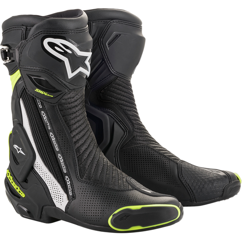 Alpinestars SMX Plus V2 Vented Boots - Black/White/Yellow