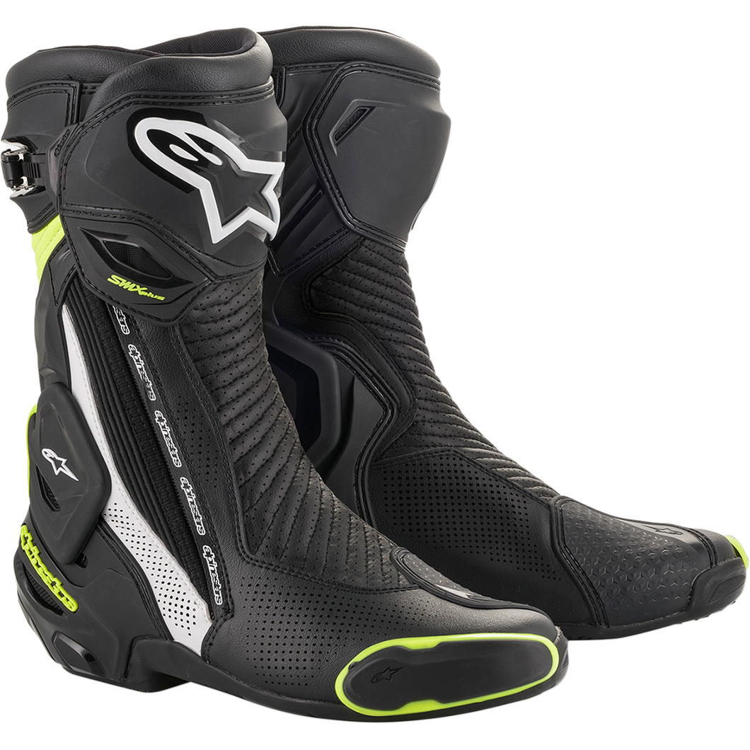 Alpinestars SMX Plus V2 Vented Boots - Black/White/Yellow