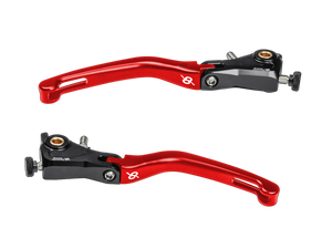 Bonamici "Black/Red" Folding Lever Set for 2018+ Ducati V4 & V4 Streetfighter