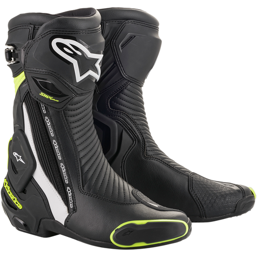 Alpinestars SMX Plus V2 Boot - Black/White/Yellow Fluorescent