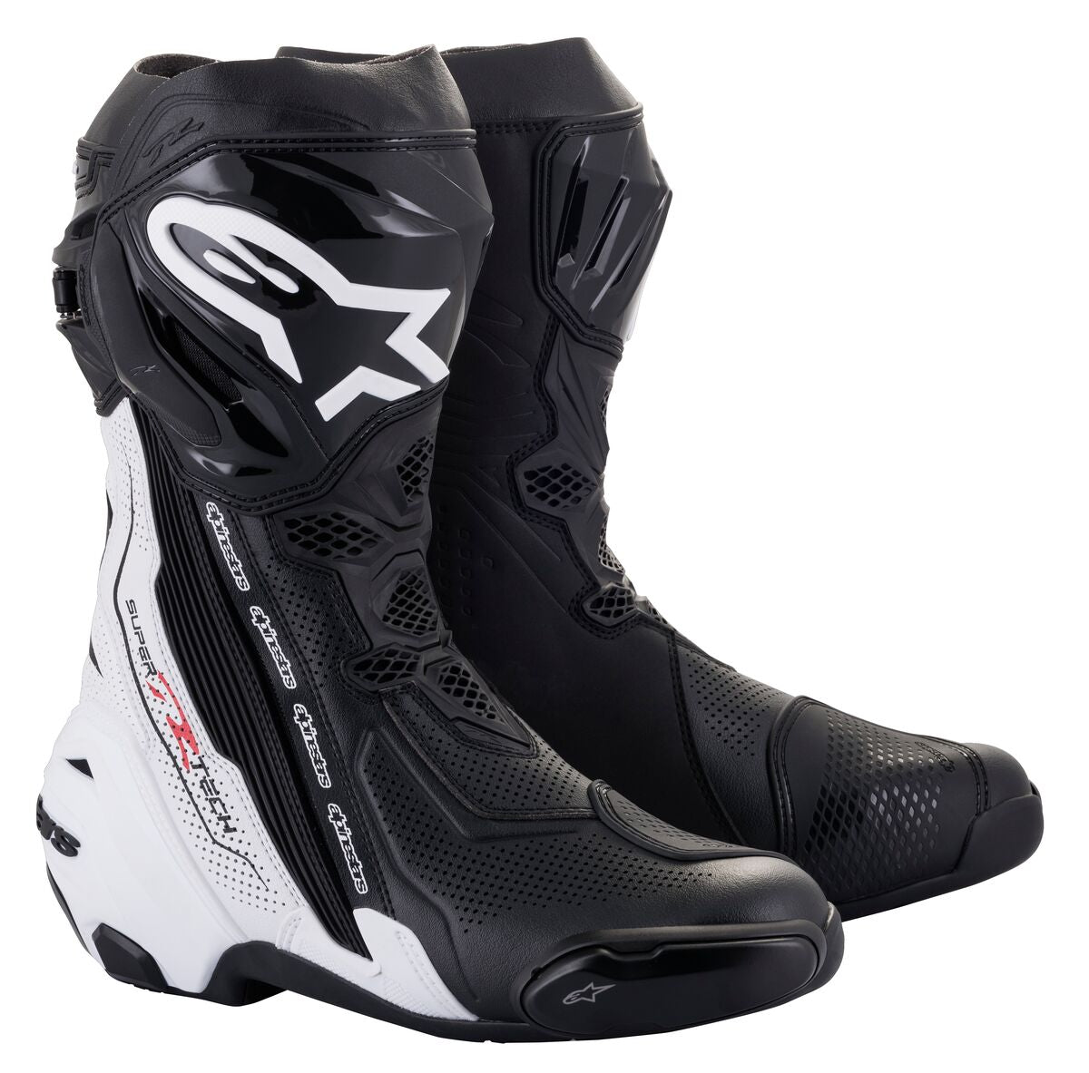 Alpinestars Supertech R Vented Boots - Black/White – Pit Lane Moto