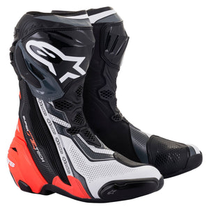 Alpinestars Supertech R Vented Boots - Black/White/Red Fluo/Gray