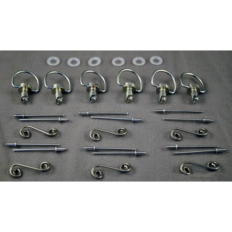 Woodcraft Dzus Bodywork Fastener Kit - Rivet Type - Pkg 6